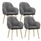 4Pcs Accent Leisure Chair Velvet Armchair Dining Chair Home Office Grey